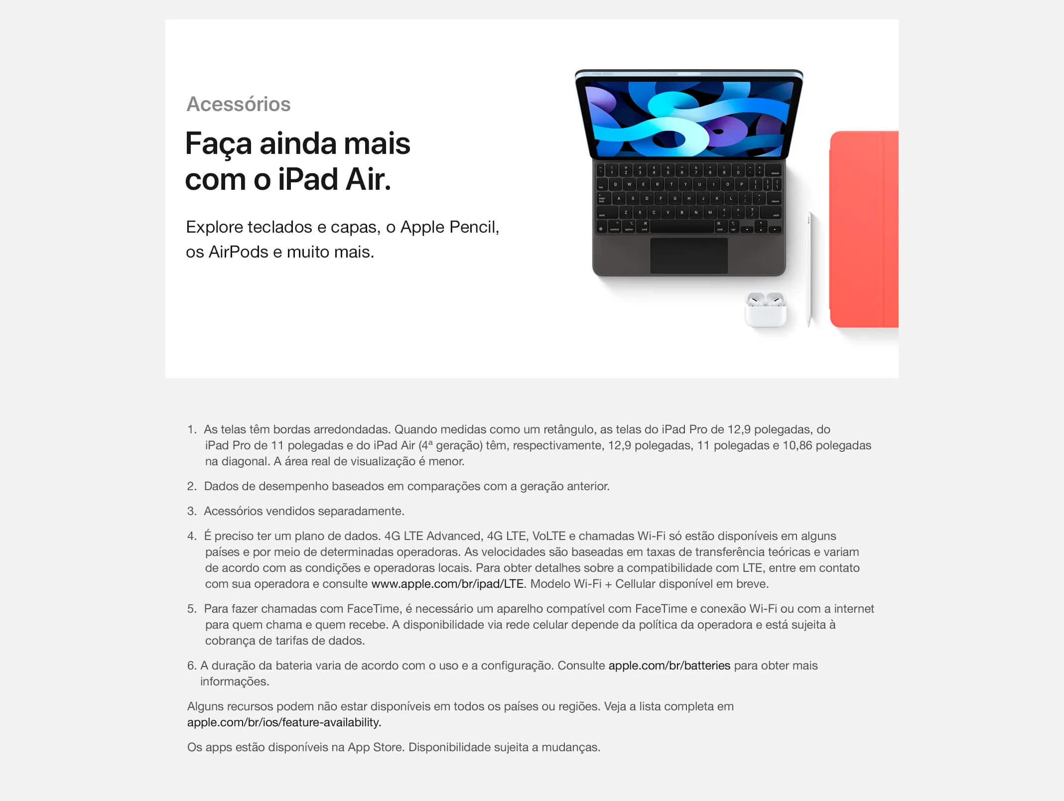 iPad Air 10,9 4ª geração Apple Wi-Fi 64GB - Azul-céu